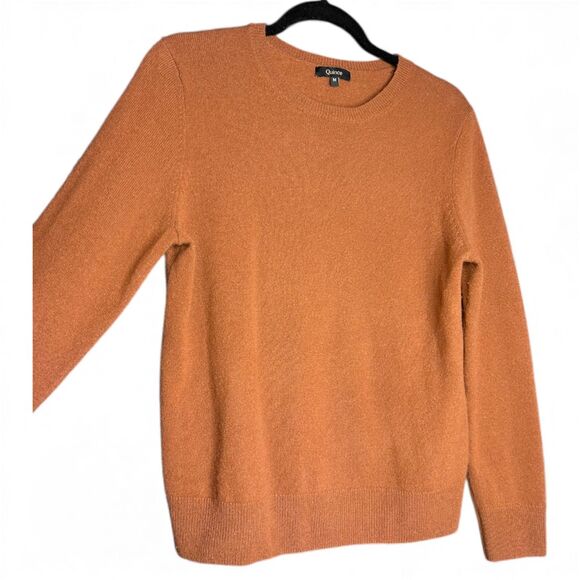 Quince Womens Chestnut Mongolian Cashmere Long-Sleeved Soft Crewneck Sweater - M - Picture 2 of 9